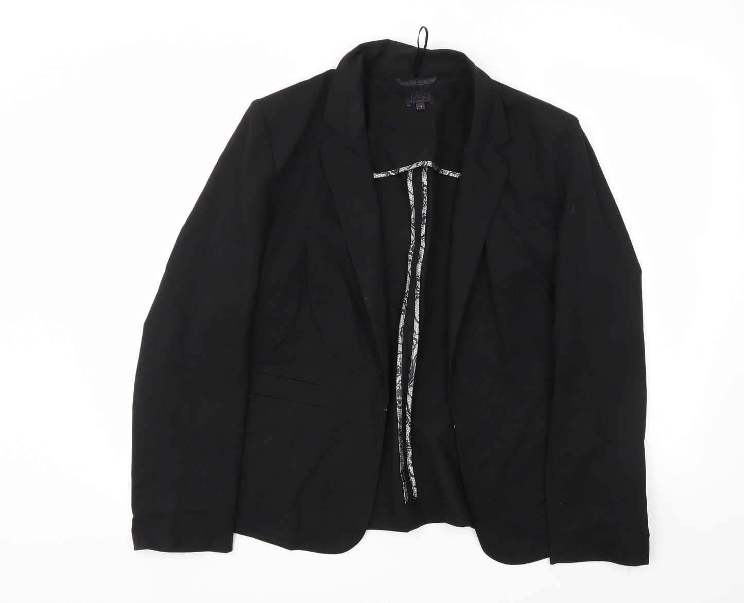 M&S Womens Black   Jacket Blazer Size 16