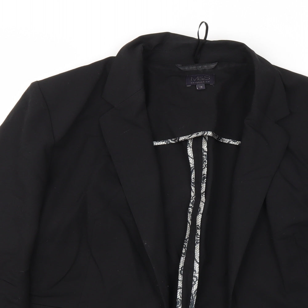 M&S Womens Black   Jacket Blazer Size 16