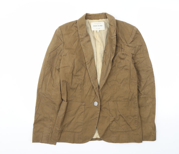River Island Womens Beige Jacket Blazer Size 10