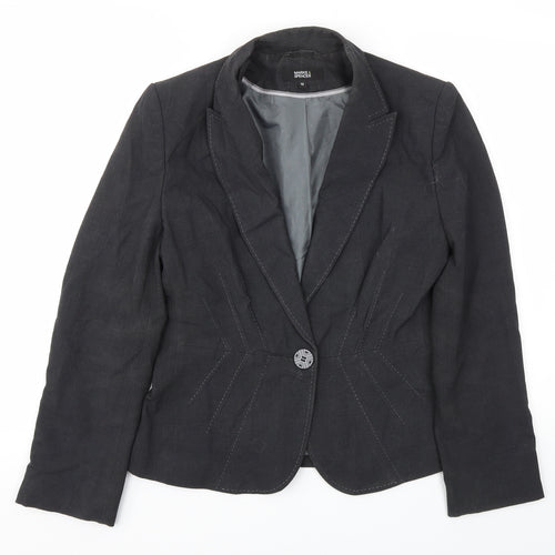 M&S Womens Grey   Jacket Blazer Size 12