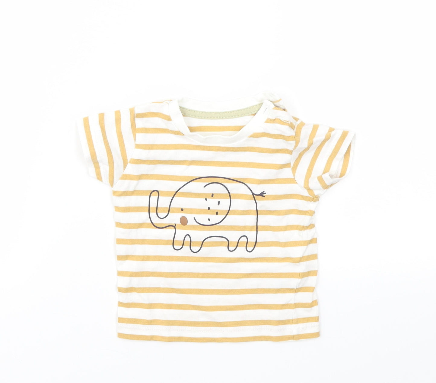 Matalan Boys Brown Striped  Basic T-Shirt Size 3-6 Months