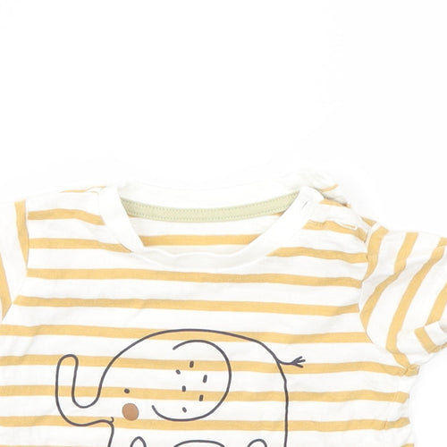 Matalan Boys Brown Striped  Basic T-Shirt Size 3-6 Months