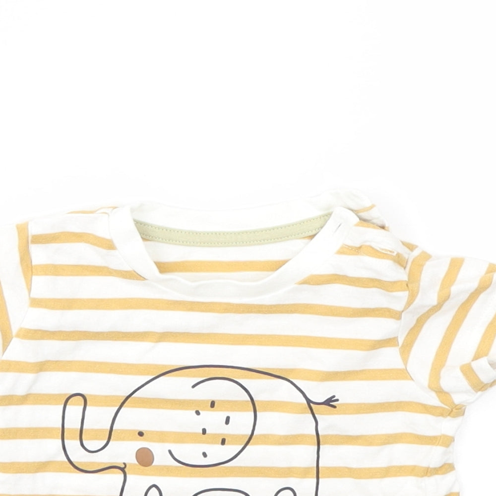 Matalan Boys Brown Striped  Basic T-Shirt Size 3-6 Months