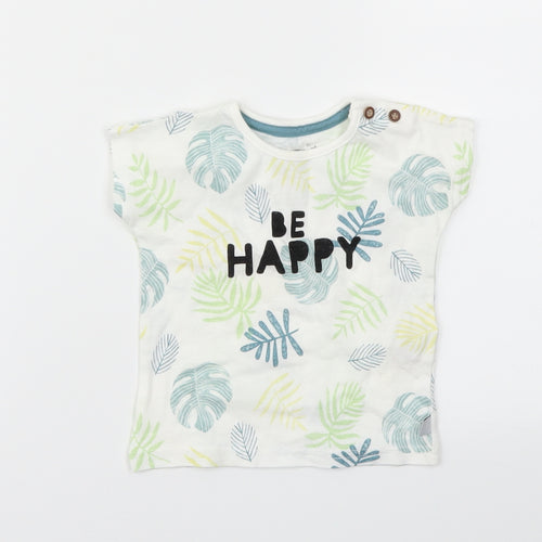 F&F Boys Green Floral  Basic T-Shirt Size 3-6 Months