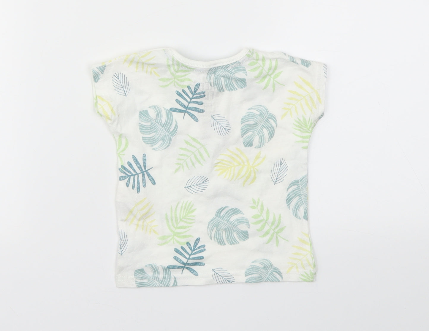 F&F Boys Green Floral  Basic T-Shirt Size 3-6 Months