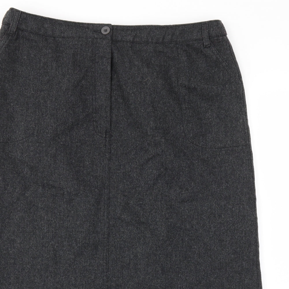 M&S Womens Grey   A-Line Skirt Size 38