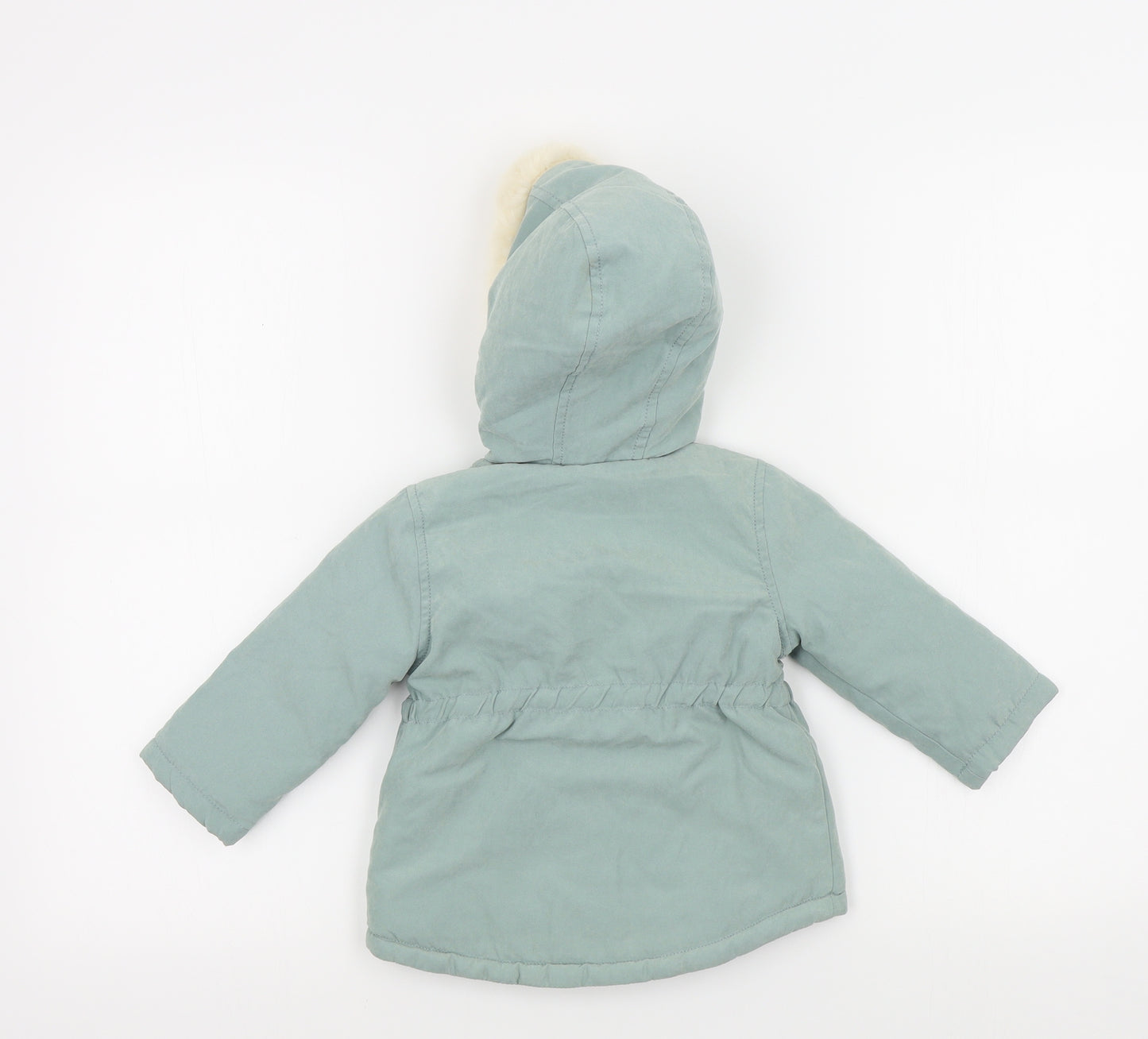 George Girls Green Colourblock  Basic Coat Coat Size 9-12 Months