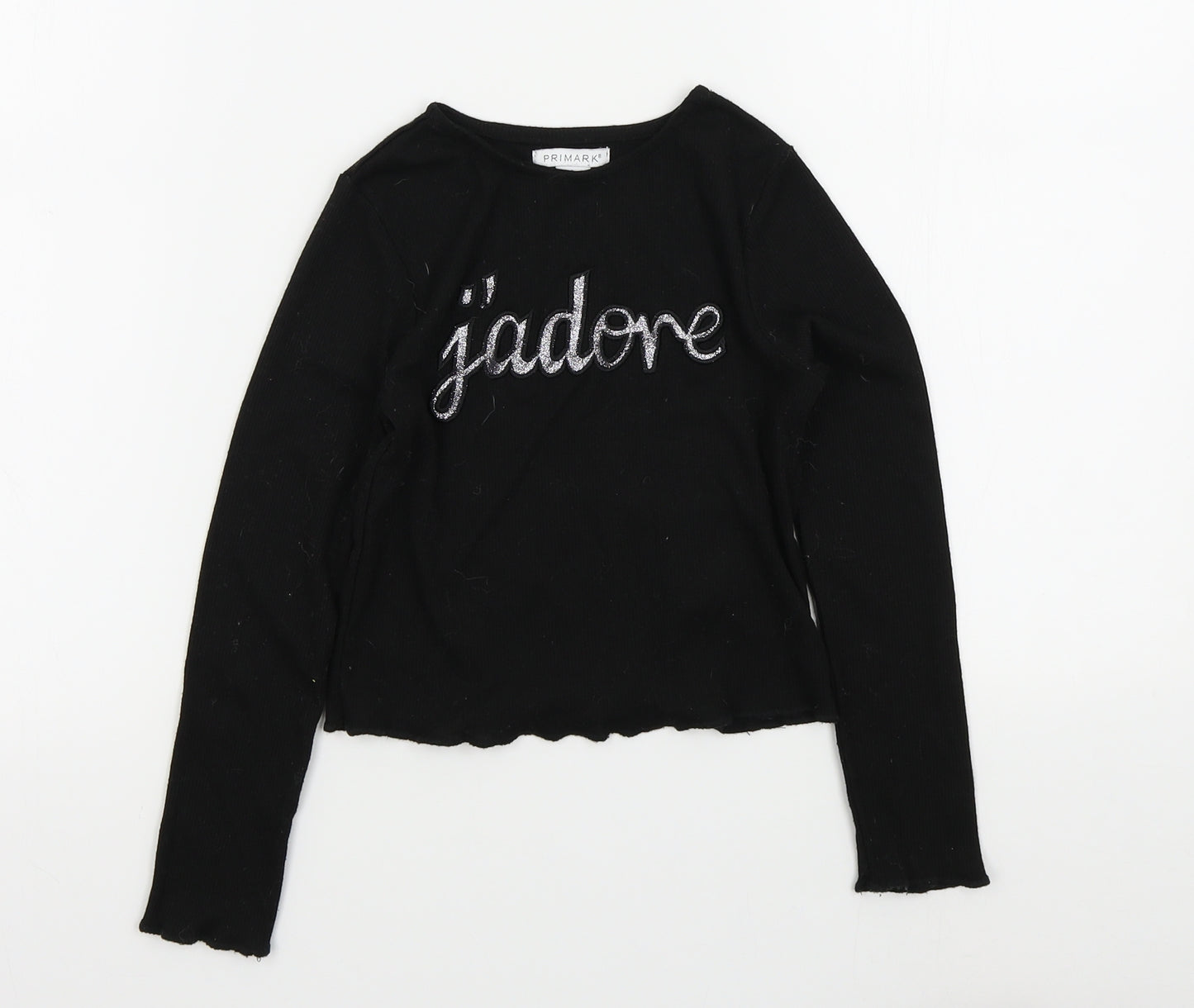 Primark Girls Black Colourblock  Pullover Jumper Size 6 Years