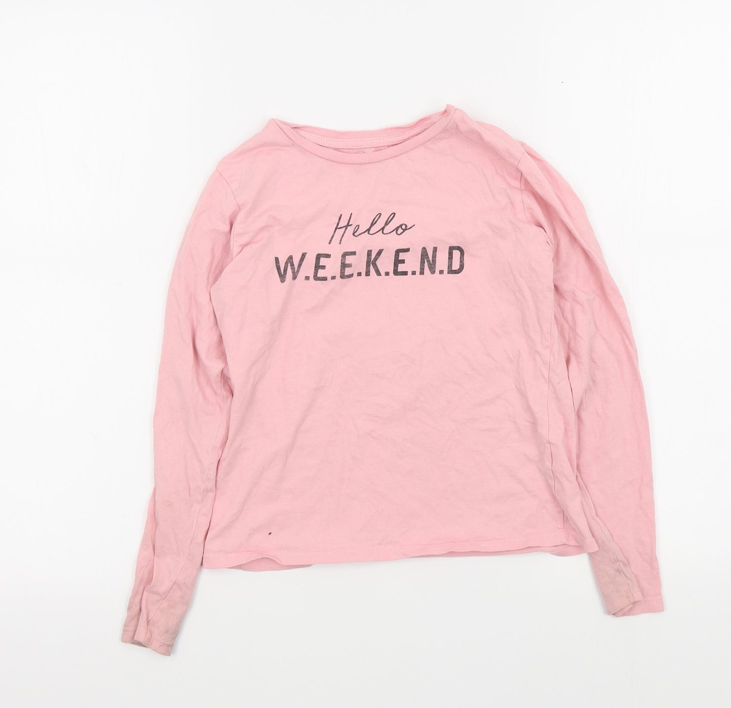 pep&co Girls Pink Colourblock  Basic T-Shirt Size 11-12 Years