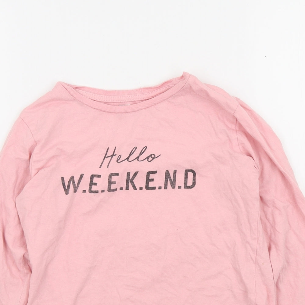 pep&co Girls Pink Colourblock  Basic T-Shirt Size 11-12 Years