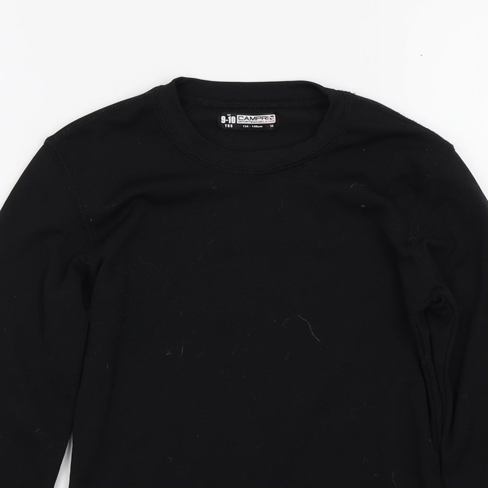Camprio Boys Black Colourblock  Basic T-Shirt Size 10 Years