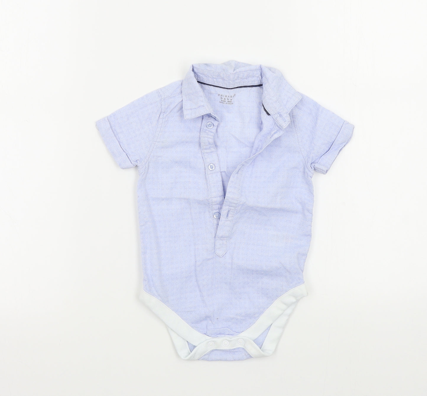 Primark Boys Blue Colourblock  Basic Button-Up Size 9-12 Months