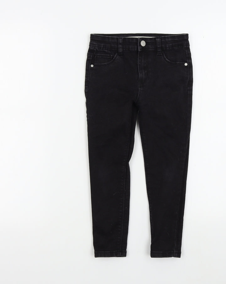 denim&co Girls Black Colourblock  Skinny Jeans Size 5-6 Years