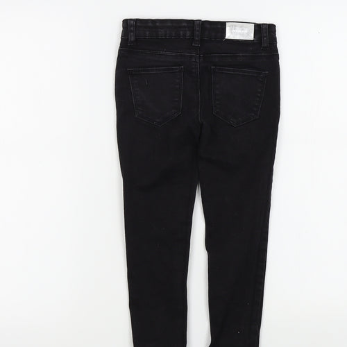 denim&co Girls Black Colourblock  Skinny Jeans Size 5-6 Years