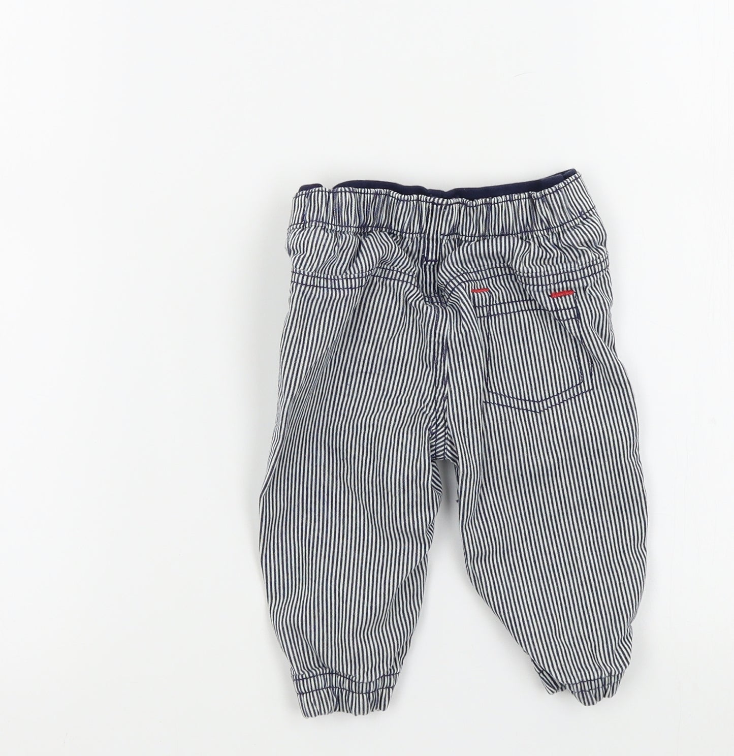 Nutmeg Boys Blue Striped  Capri Trousers Size 6-9 Months