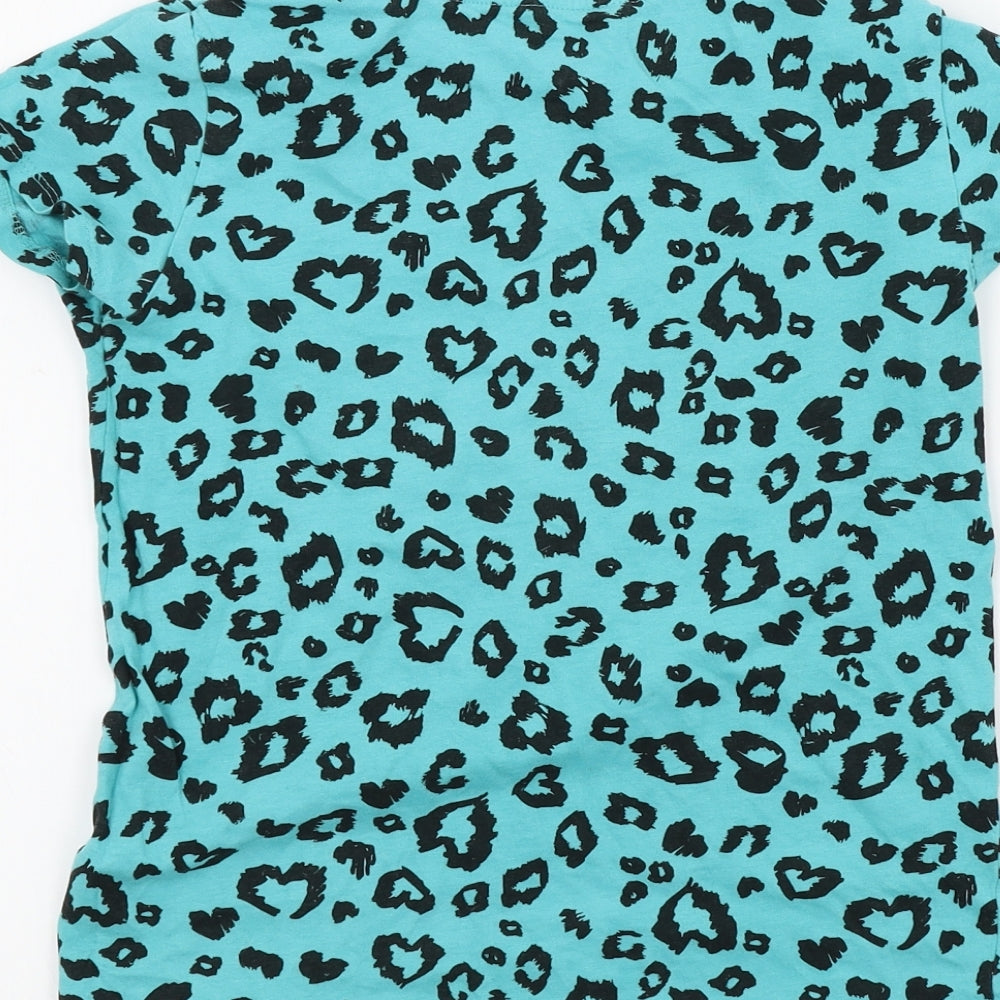 pep&co Girls Blue Colourblock  Basic T-Shirt Size 10 Years