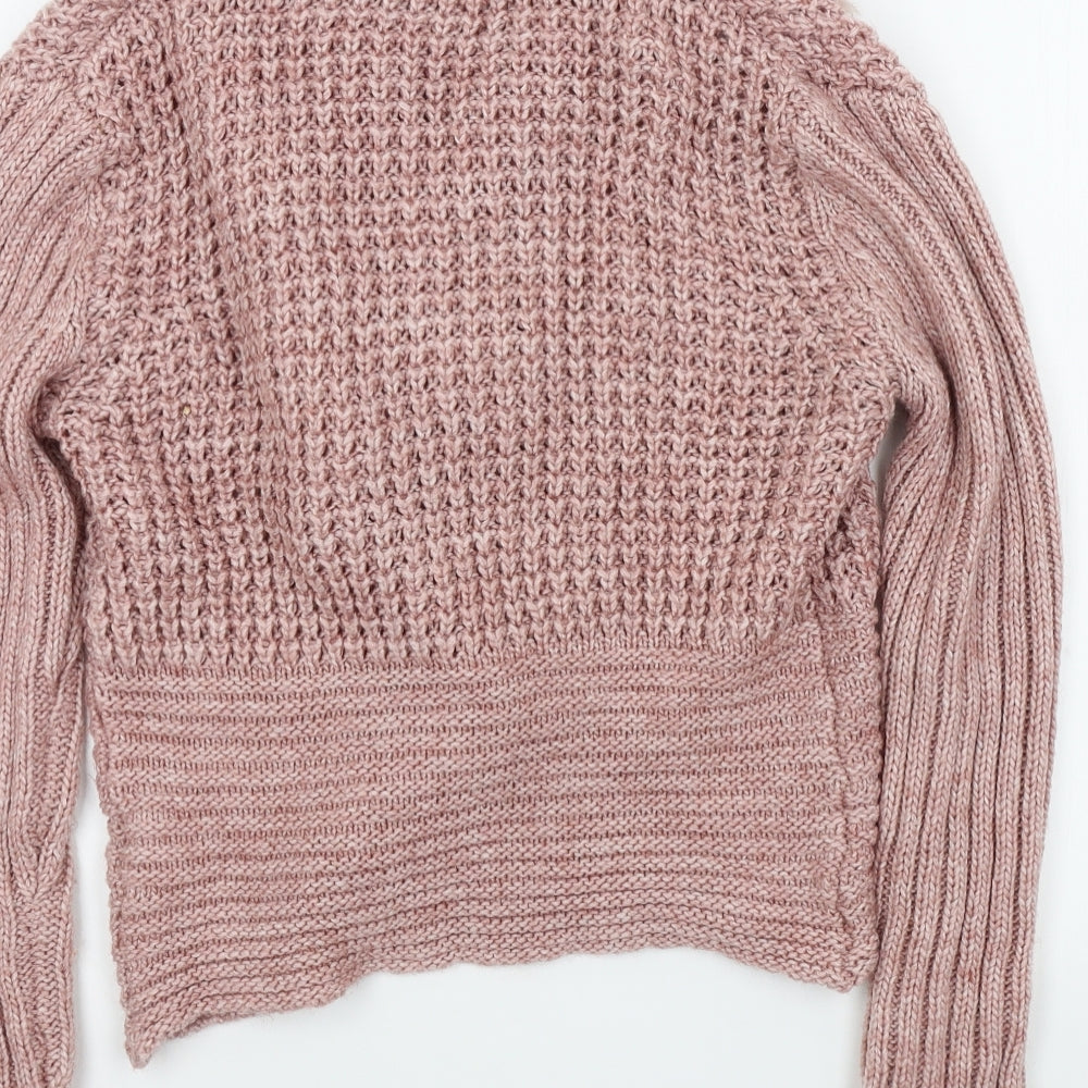 menglu Womens Pink   Cardigan Jumper Size S