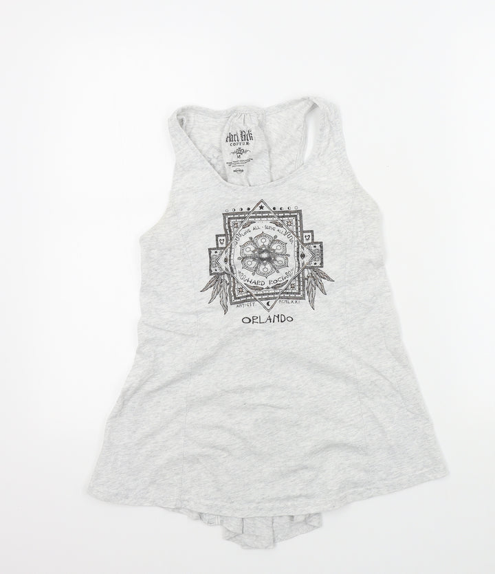 Hard Rock Womens Grey Colourblock Basic T-Shirt Size M