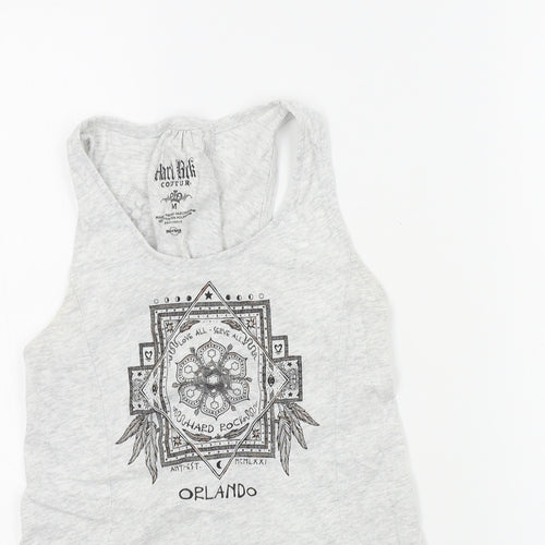 Hard Rock Womens Grey Colourblock  Basic T-Shirt Size M