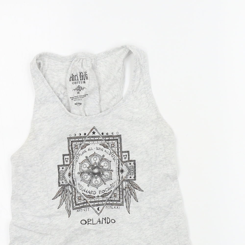 Hard Rock Womens Grey Colourblock  Basic T-Shirt Size M