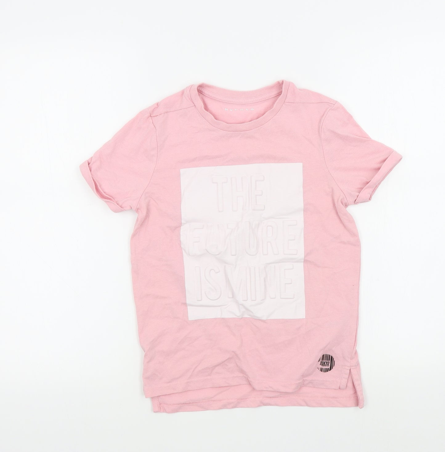 Nutmeg Girls Pink Colourblock  Basic T-Shirt Size 10 Years