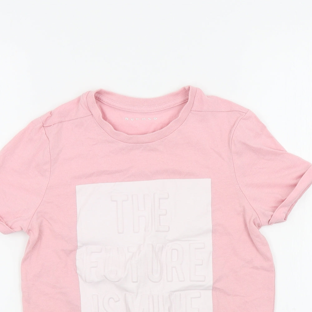 Nutmeg Girls Pink Colourblock  Basic T-Shirt Size 10 Years