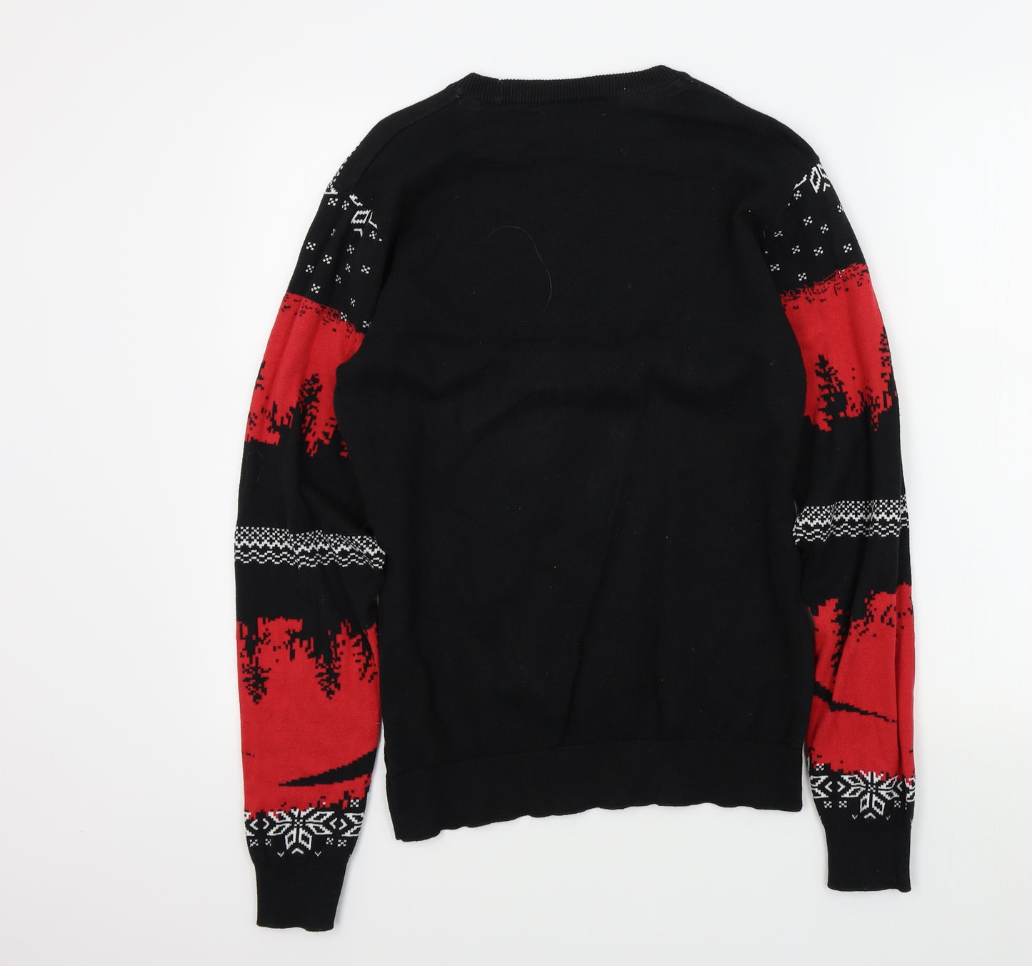 Primark Boys Black Colourblock  Pullover Jumper Size M