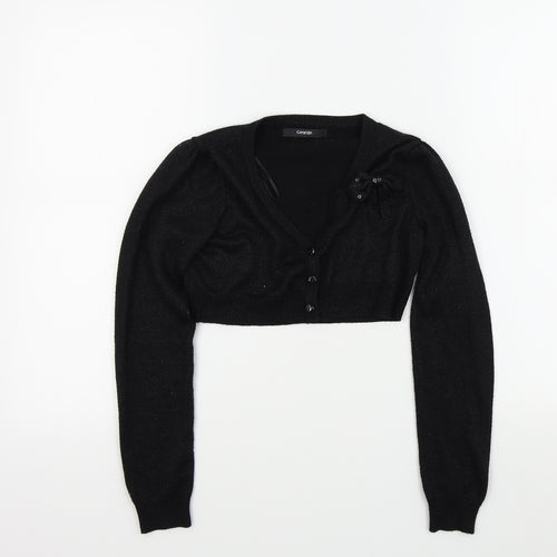 George Girls Black Colourblock  Cardigan Jumper Size 10 Years