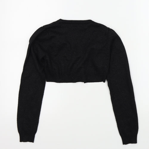 George Girls Black Colourblock  Cardigan Jumper Size 10 Years