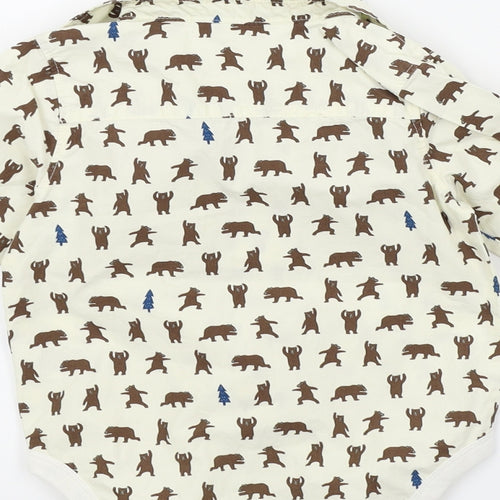 M&S Boys Beige Colourblock  Babygrow One-Piece Size 6-9 Months