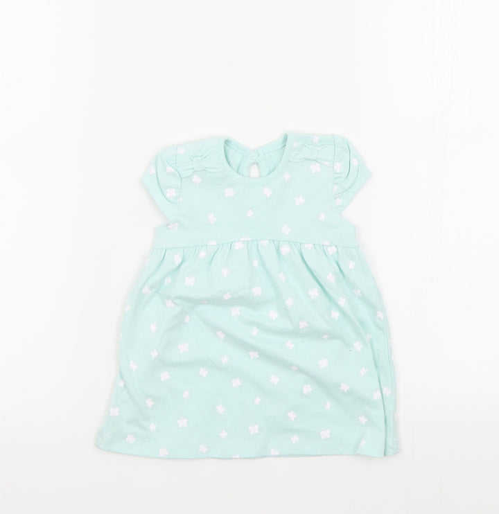 George Girls Green Colourblock A-Line Size 3-6 Months