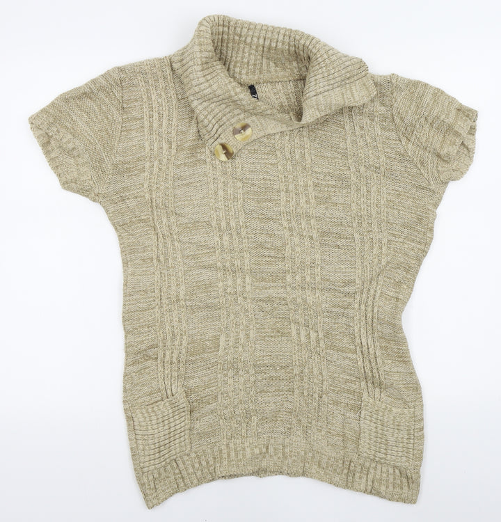 Quiz Womens Beige Pullover Jumper Size S
