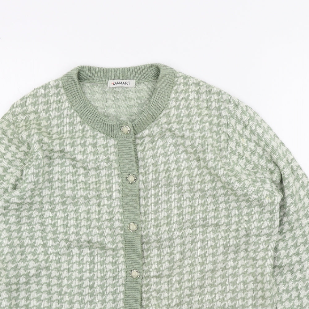 DMART Womens Green Geometric  Cardigan Jumper Size 10
