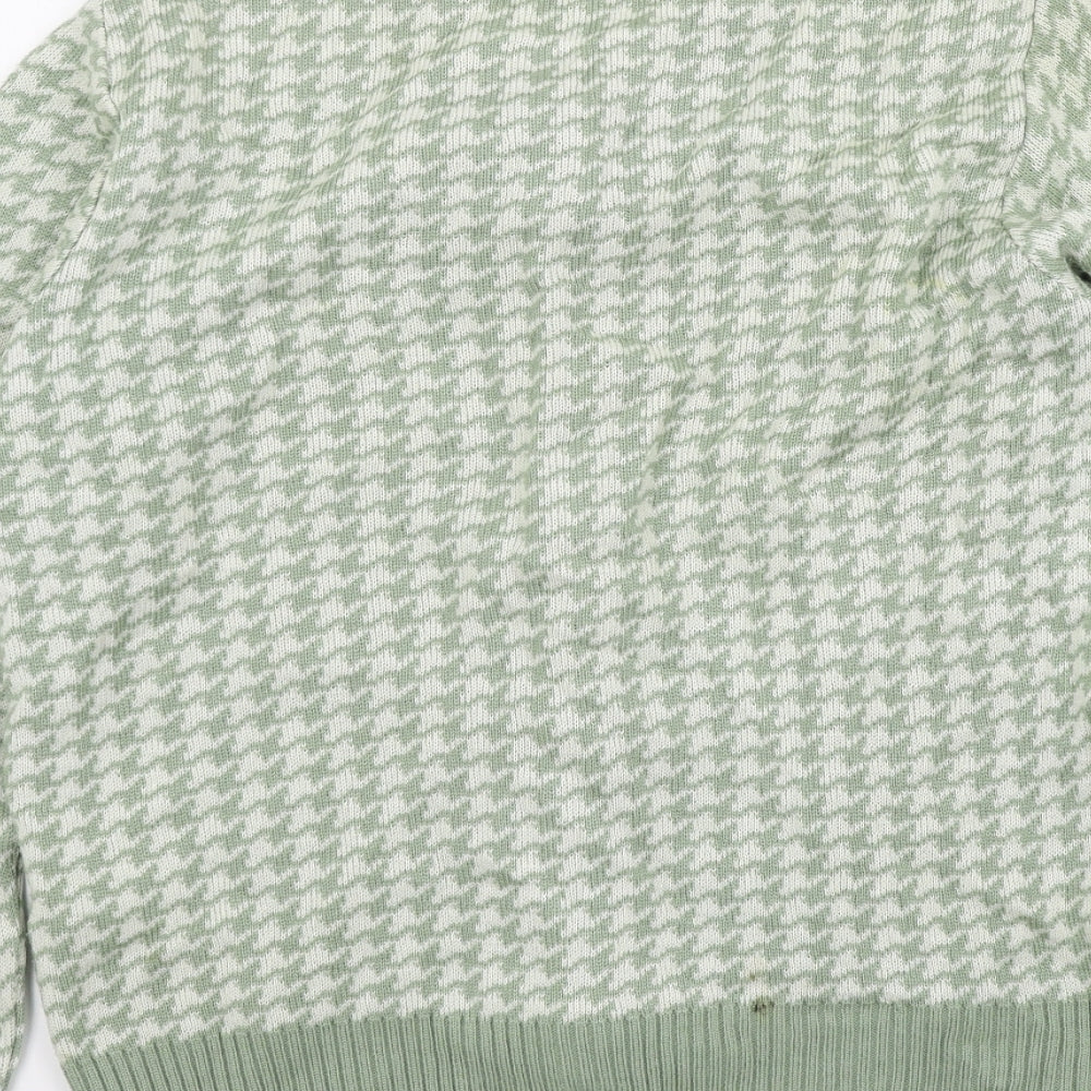 DMART Womens Green Geometric  Cardigan Jumper Size 10