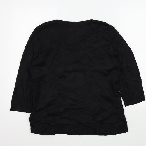 Preworn Womens Black Geometric  Pullover Jumper Size 14