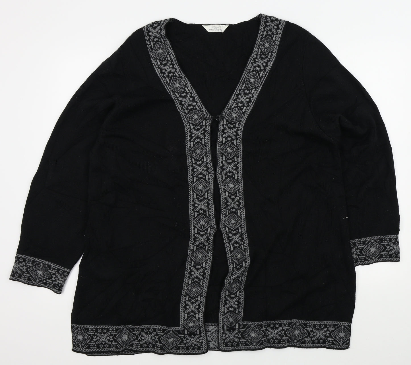 M&S Womens Black   Cardigan Jumper Size 20