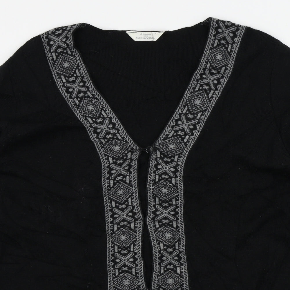 M&S Womens Black   Cardigan Jumper Size 20