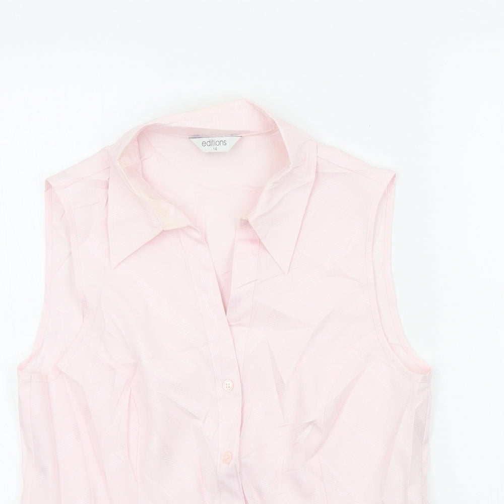 editions Womens Pink   Basic Blouse Size 14