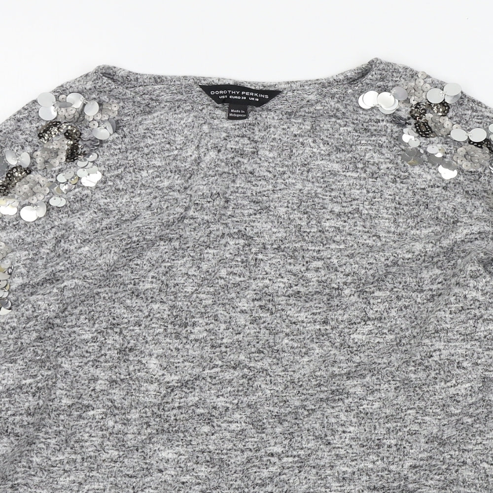 Dorothy Perkins Womens Grey   Pullover Jumper Size 10
