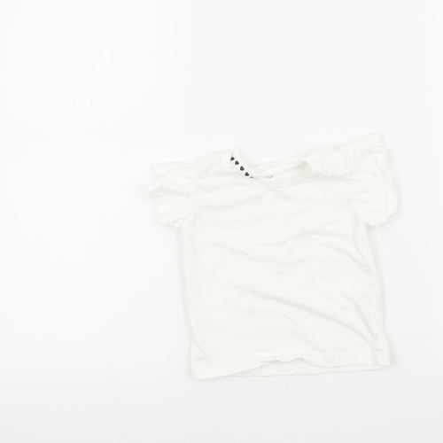 Jeff&co Girls White   Basic T-Shirt Size 18-24 Months