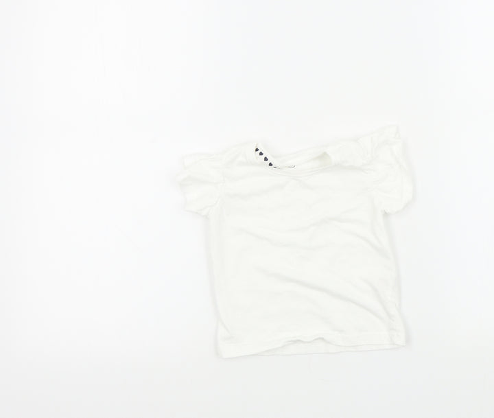 Jeff&co Girls White Basic T-Shirt Size 18-24 Months