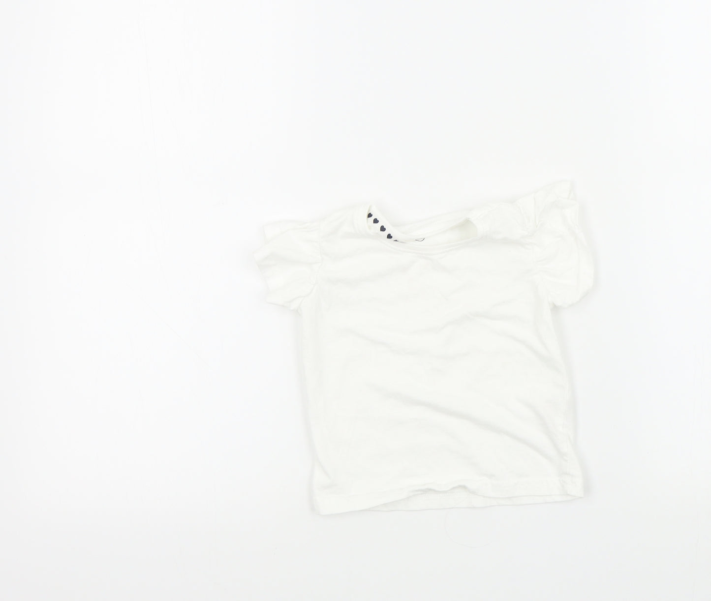 Jeff&co Girls White   Basic T-Shirt Size 18-24 Months