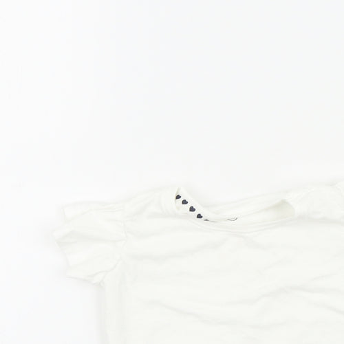 Jeff&co Girls White   Basic T-Shirt Size 18-24 Months