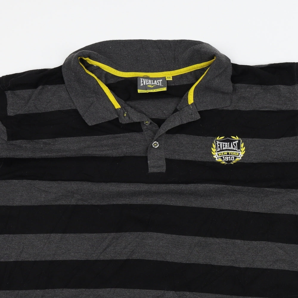 Everlast Mens Black Striped   Polo Size 4XL