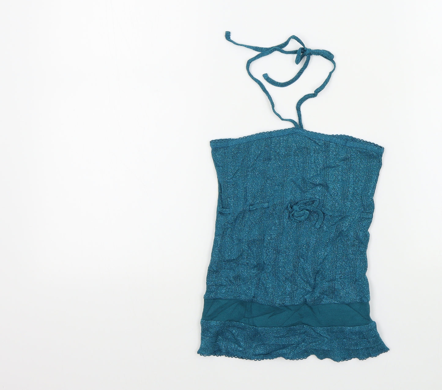 Topshop Womens Blue Colourblock  Basic T-Shirt Size 6