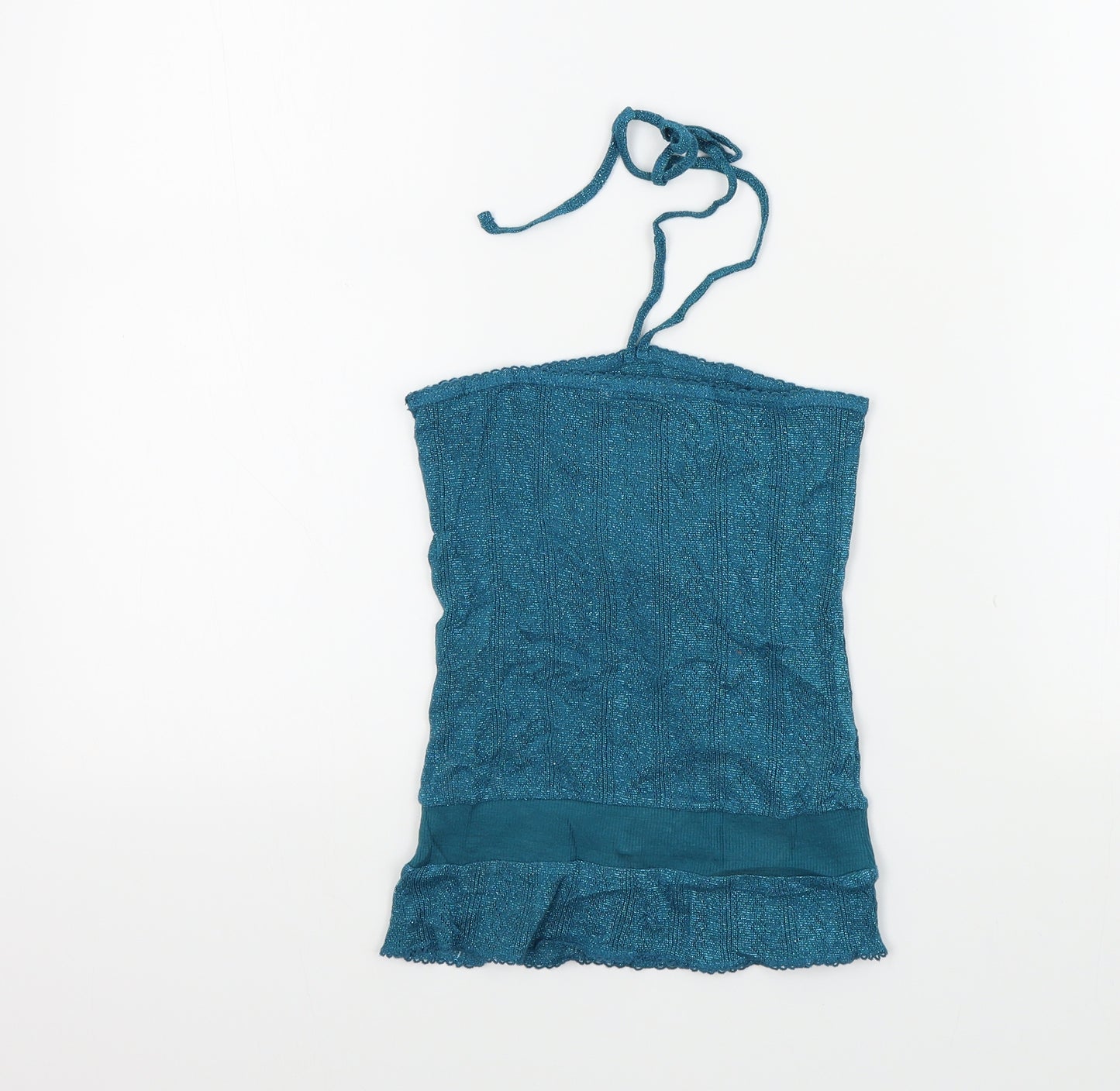 Topshop Womens Blue Colourblock  Basic T-Shirt Size 6