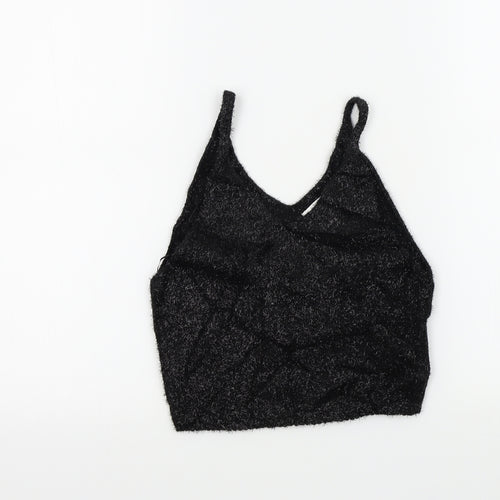 Topshop Womens Black Colourblock  Basic T-Shirt Size 8