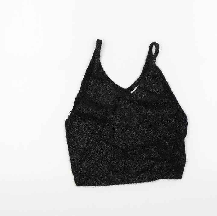 Topshop Womens Black Colourblock  Basic T-Shirt Size 8