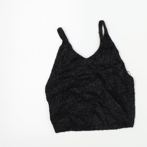 Topshop Womens Black Colourblock  Basic T-Shirt Size 8
