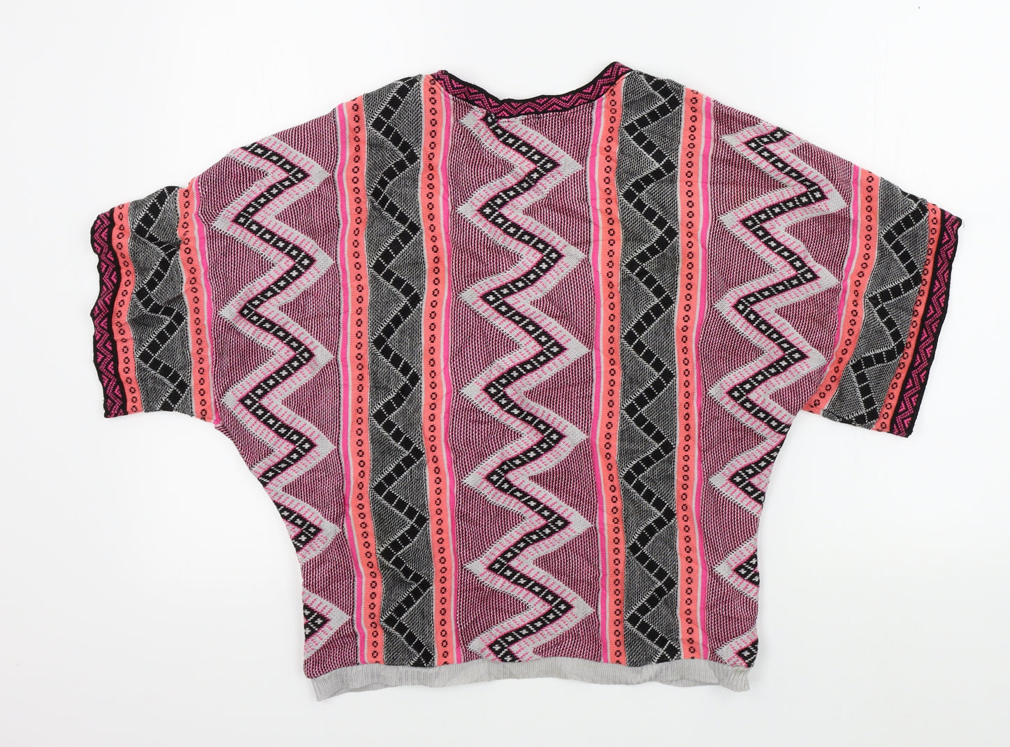 Primark Womens Multicoloured Geometric  Cardigan Jumper Size 10
